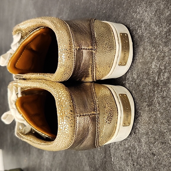 Jimmy Choo size 36 gold metallic lace up sneaker - Picture 4 of 11